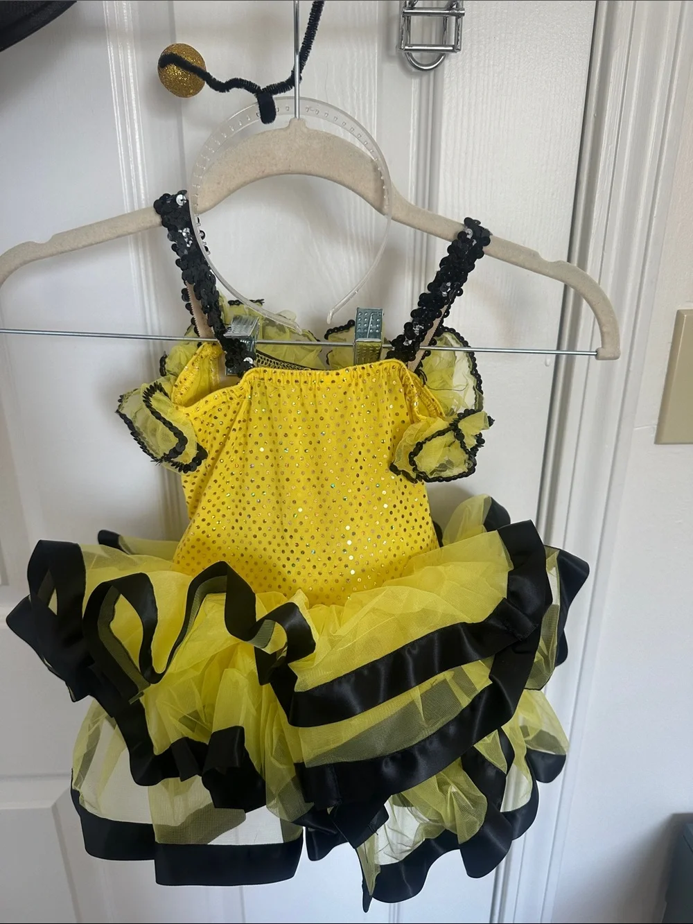 Wish Yellow and Black Bumblebee Tutu Dress with Antenna Headband